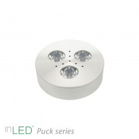 Dimbar 3W LED puck i aluminiumfinish - 60° spridningsvinkel